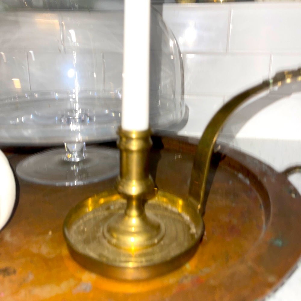 Decorative Crafts Inc. Hand Crafted Imports Long Handled Brass Candle Holder